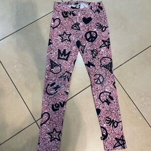 PIXIE LANE Girls High Shine Holographic Leggings Size 9/10 excellent condition